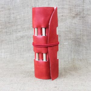 Hand Dyed Pencil Roll- Red