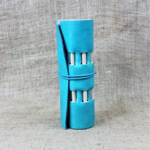 Hand Dyed Pencil Roll- Turquoise