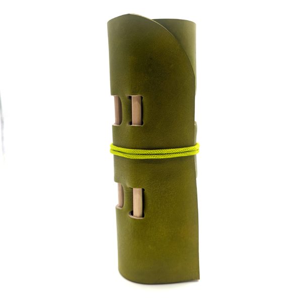 Hand Dyed Pencil Roll - Olive Green