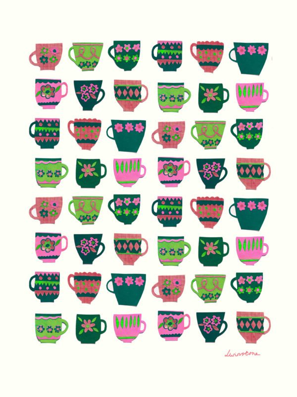 Retro Tea Cup Digital Print