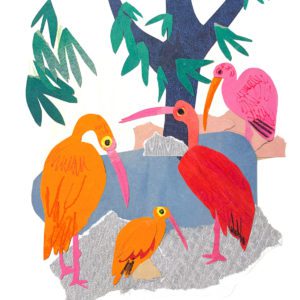 Tropical Bird Collage -Digital Print
