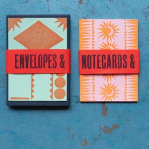Inky Blue Envelopes with Green and Orange Stickers