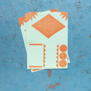 Inky Blue Envelopes with Green and Orange Stickers