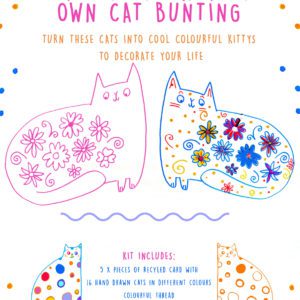 DIY colour-in Cat Bunting Kit