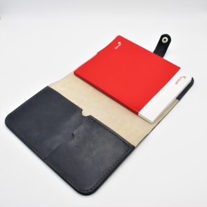 A5 Leather Notebook Cover - Slate Grey