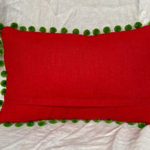Raspberry stripe lumbar cushion