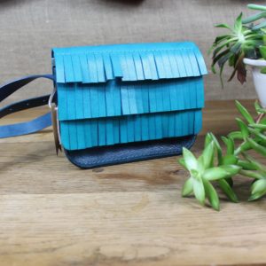 Frinj Mini Satchel in Turquoise and Blue