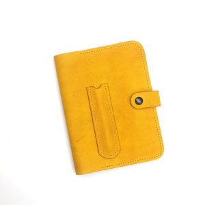 A5 Leather Notebook Cover - Yellow