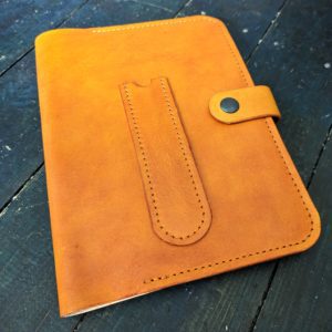 A5 Leather Notebook Cover - Orange