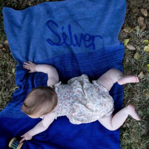 Personalised baby blanket blue