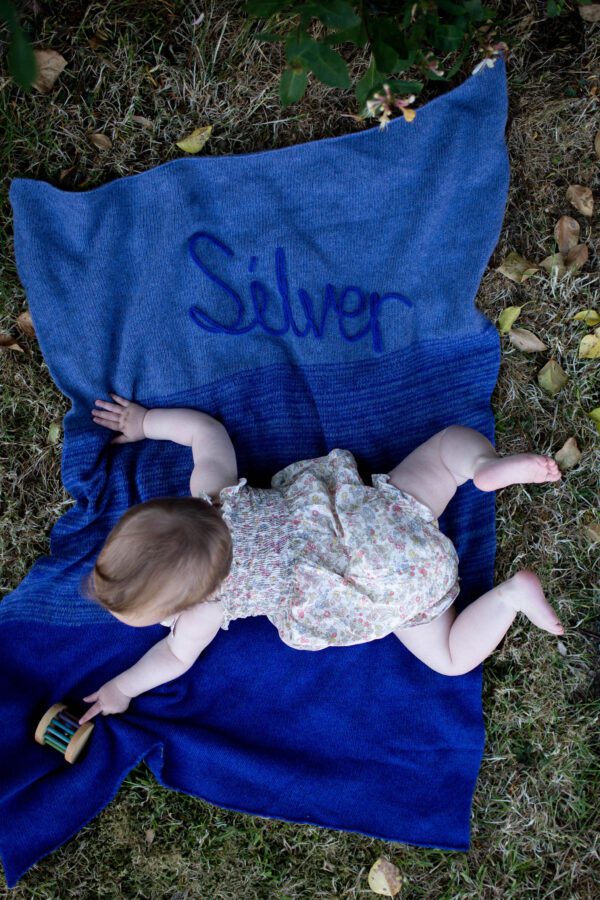 Personalised baby blanket blue