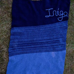 Personalised baby blanket indigo blue