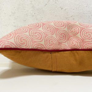 Hand Printed Cushion - Triskel Pink