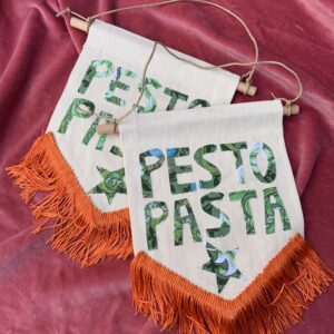 Pesto pasta wall hanging
