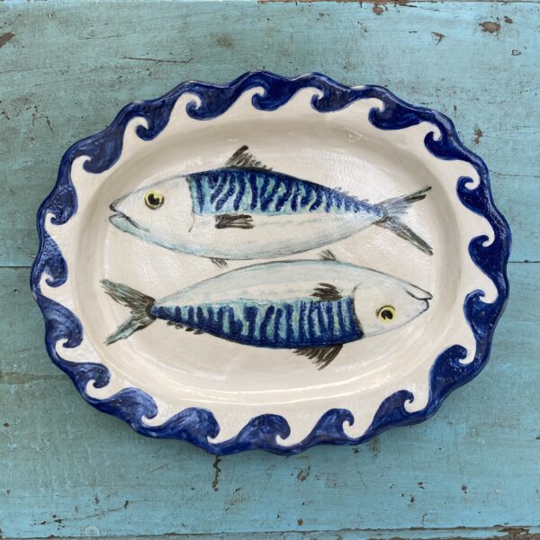 Blue fish dish