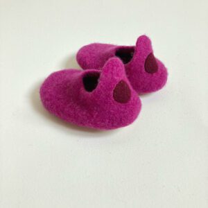 Boiled Wool Slippers | Cerise