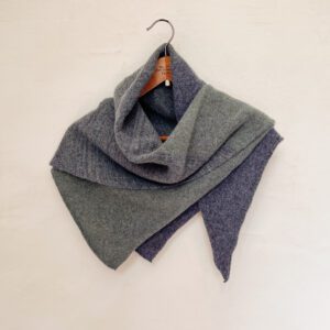 Moss green charcoal grey blanket scarf