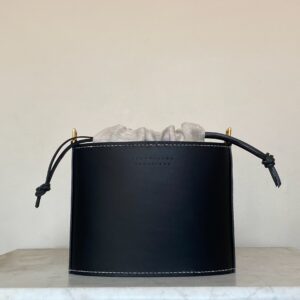 Luna | Black Drawstring Bucket Bag