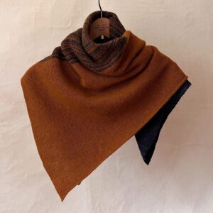 Charcoal black cumin orange blanket scarf