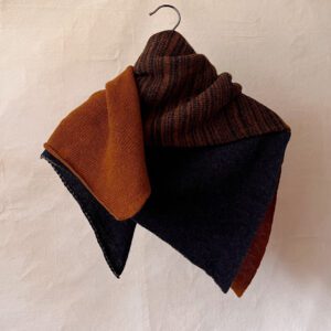 Charcoal black cumin orange blanket scarf