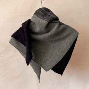 Charcoal black green blanket scarf