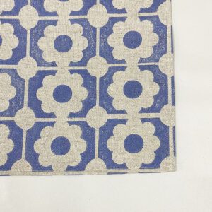 Linen Tea Towel - French Flower Blue