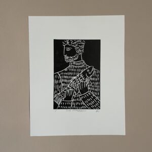 Fisherman - Original Linocut Print - Signed and Editioned