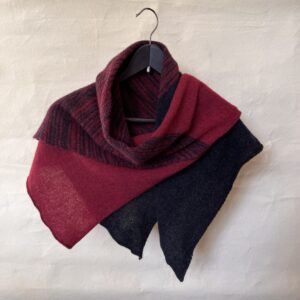 Charcoal black rich red blanket scarf