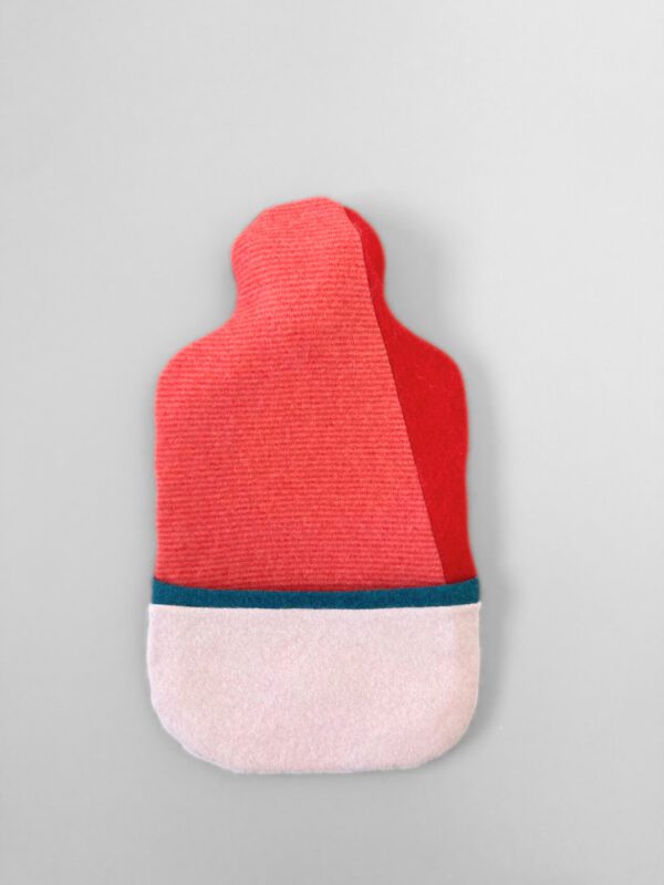 Coral and Pink Recycled Cashmere Hot Water Bottle Cover