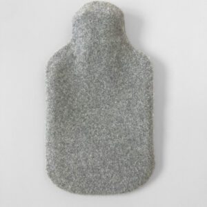 Grey and Coral Recycled Cashmere Hot Water Bottle Cover