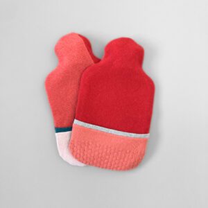 Coral and Pink Recycled Cashmere Hot Water Bottle Cover