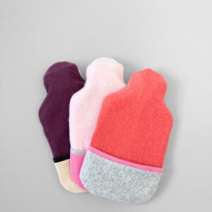 Plum and Cream Recycled Cashmere Hot Water Bottle Cover