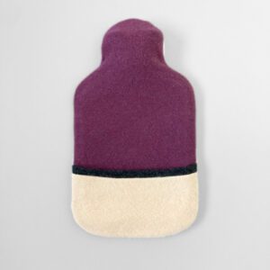 Plum and Cream Recycled Cashmere Hot Water Bottle Cover