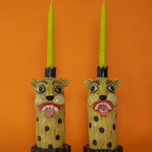 Leopard candlesticks
