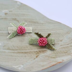 Pink Rosette Hair Clip