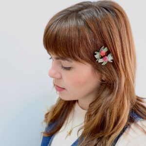 Pink Rosette Hair Clip