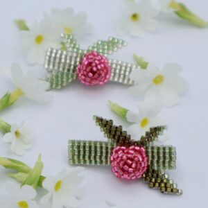 Pink Rosette Hair Clip