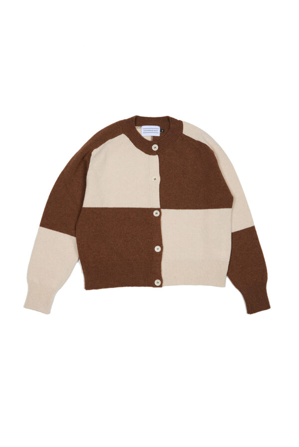 COTSWOLD KNIT - Check Cardian - Skewbald - flat image