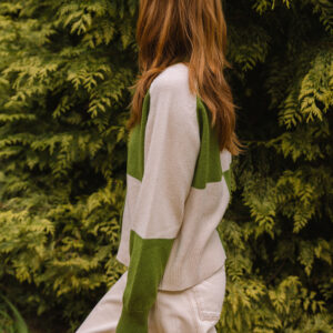 COTSWOLD KNIT - Check Cardian - Snowdrop - Sideways