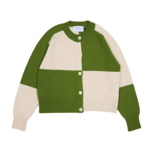 COTSWOLD KNIT - Check Cardian - Snowdrop flat image