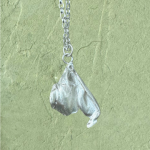 Tullio silver dried petal pendant