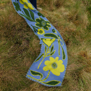 Cotswold Knit Swinbrook Scarf in Daffodil close up