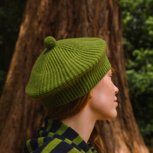 COTSWOLD KNIT - Bibury Beret - Moss - from the back