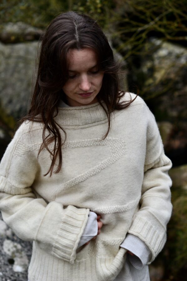 white jumper, Guernsey jumper, river Guernsey, fisherman's jumper